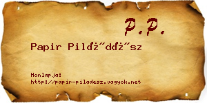 Papir Piládész névjegykártya